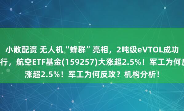 小散配资 无人机“蜂群”亮相，2吨级eVTOL成功完成海上运输飞行，航空ETF基金(159257)大涨超2.5%！军工为何反攻？机构分析！